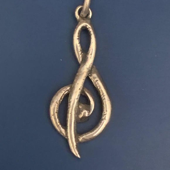 Treble Clef Music Note Sterling Silver Jewelry Charm #musician - Picture 1 of 3